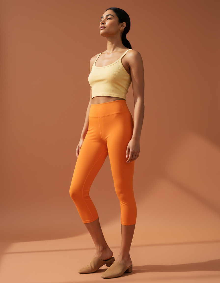 Capri-Yoga Leggings in Hermès Orange