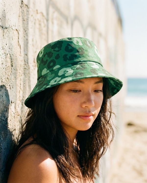 Runway Emerald Feline Bucket Hat