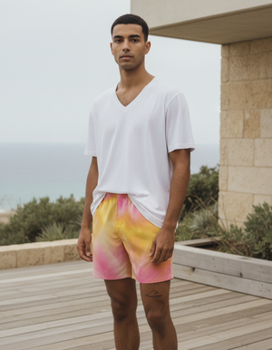 Lemon Yellow Frost men's swim trunks