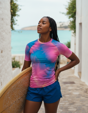 Electric Fuchsia Frost Rash Guard Men's Rashguard — Lolekai