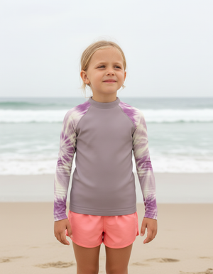 Burnished Lilac Nebula Kids Rash Guard bikini — Dripper