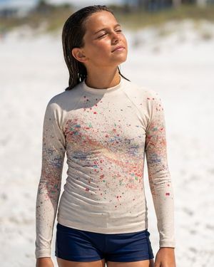Girls Angora Pixelate girls youth rashguards