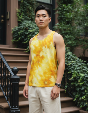Men's Yellow Eclipse tank tops