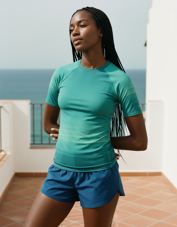 Women's Turquoise Solstice Rash Guard