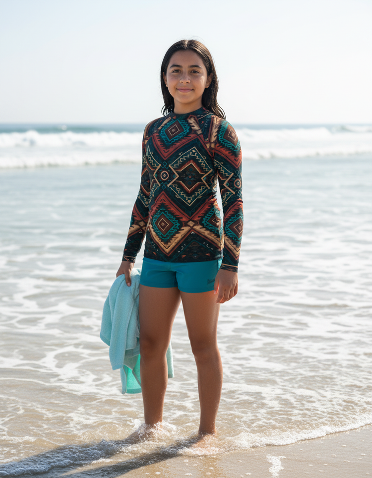 Youth Navajo Pattern Rash Guard