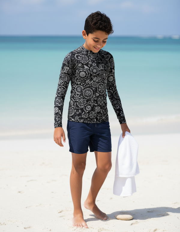 Noir youth rashguards