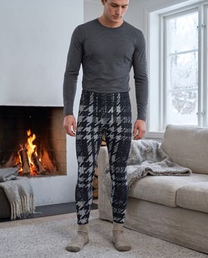 Glacier Houndstooth men's base layer bottoms