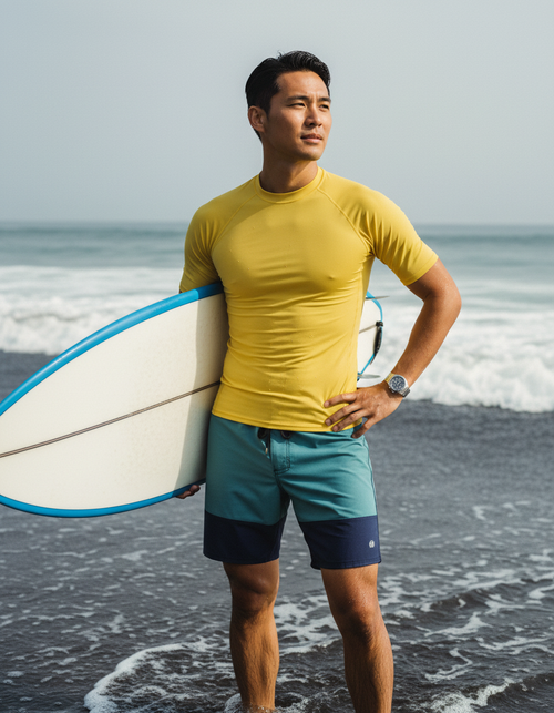 Bauhaus Yellow Rash Guard Men's Rashguard — Lolekai