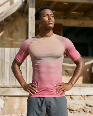 Amber Haze Mosaic Rash Guard Men's Rashguard — Lolekai