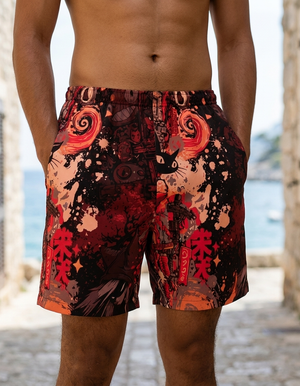 Lava Falls Bakeneko men's swim trunks