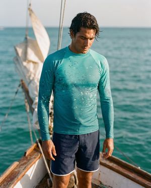 Men's Turquoise Riptide men's rashguards