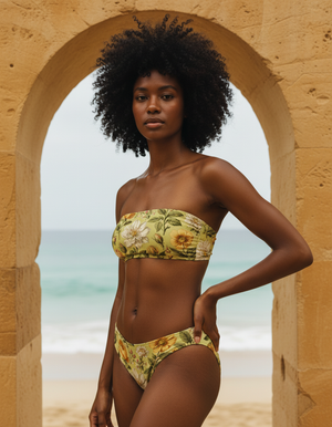 Runway Chartreuse Flora Bandeau Bikini Bandeau Bikini — Dripper
