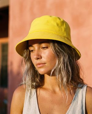 Yellow Walnut & Wheat bucket hats