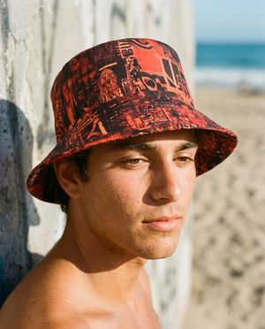Unisex Fiery Red Spectra Bucket Hat bikini — Lolekai