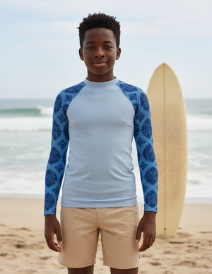 Blue Aura Yuki Rash Guard Youth Rash Guard — Dripper