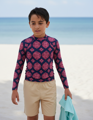 Electric Fuchsia Yuki Rash Guard Youth Rash Guard — Dripper