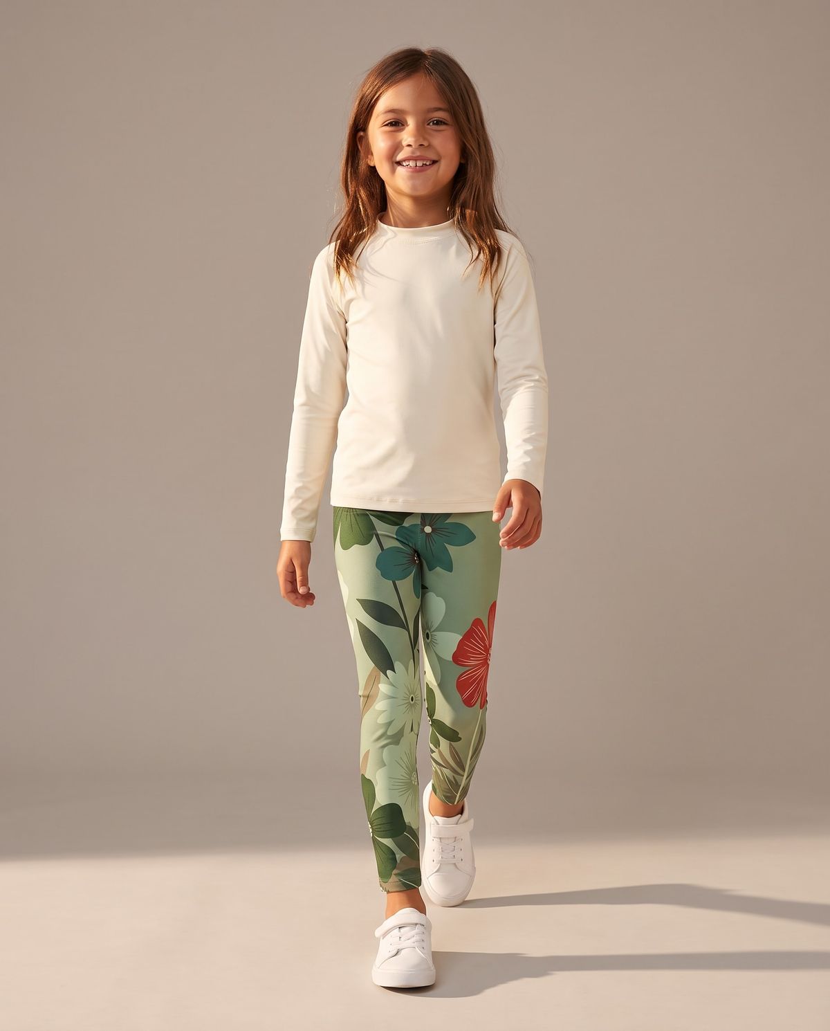 Runway Emerald Verdant Girls Leggings Girls Leggings — Lolekai