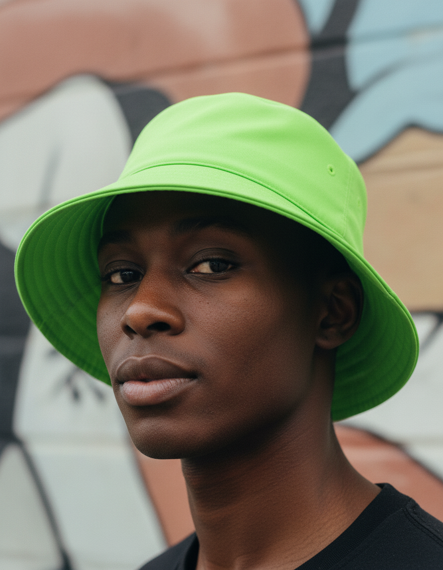 Bucket hat in Neon Green