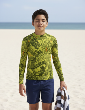 Youth Runway Chartreuse Ember youth rashguards
