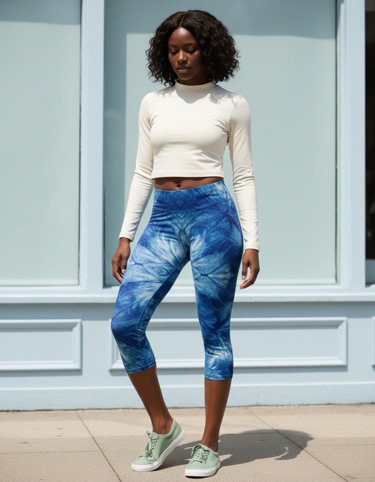 Women's Shibori Capri Leggings