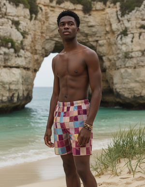 Amaranth Kaleido Men's Swim Trunks bikini — Dripper