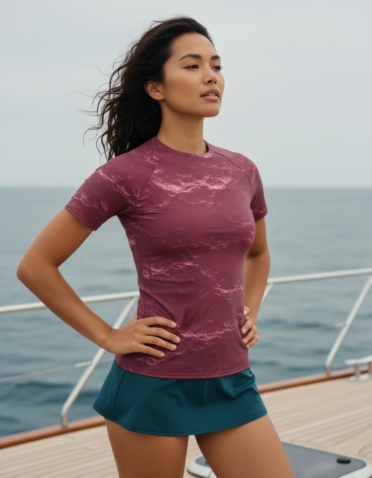 Women's Hot Pink Eclipse Rash Guard