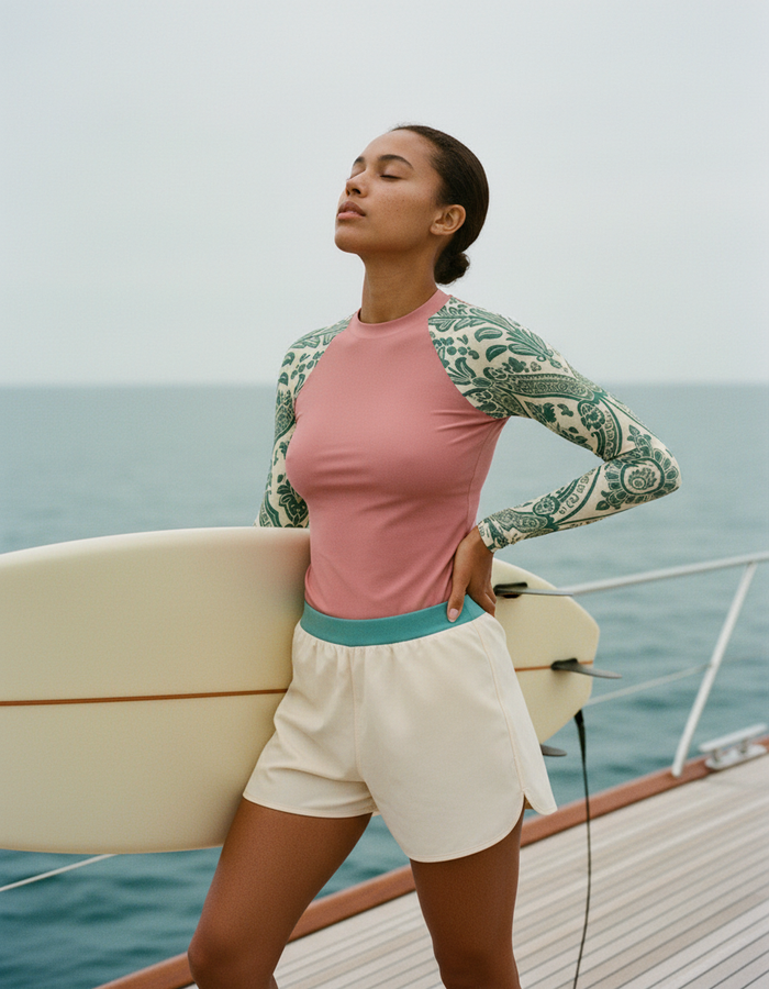 Rashguard — Women's Transformative Teal Sari
