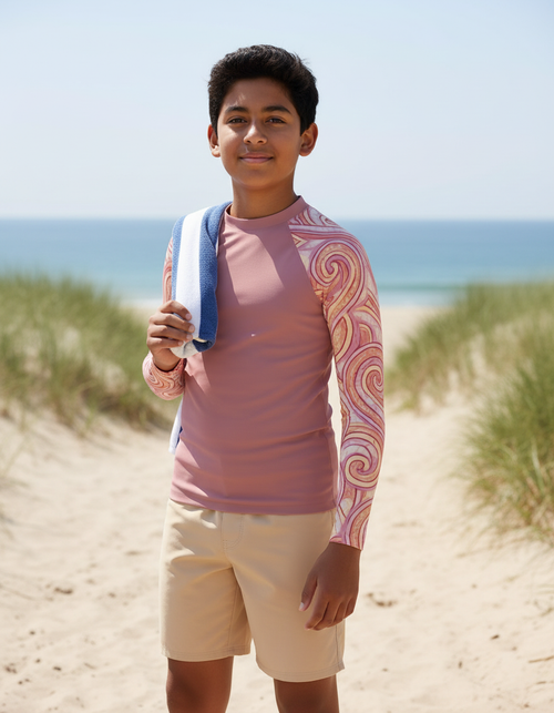 Dusty Rose Spectrum Youth Rash Guard Youth Rash Guard — Dripper