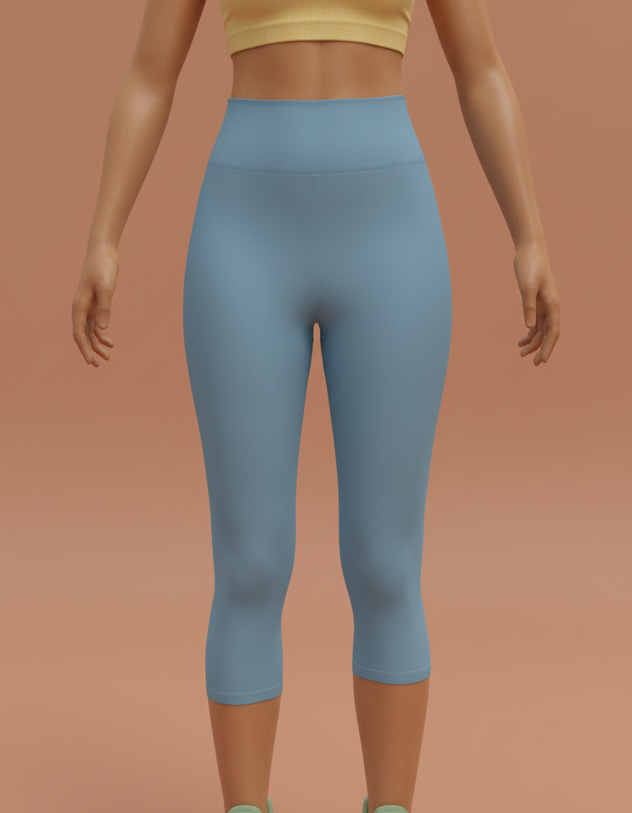 Capri-Yoga Leggings in Stone Blue