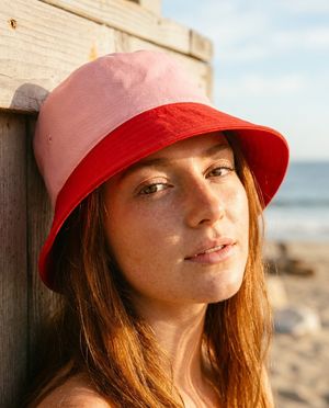 Fiery Red Brick & Blush bucket hats