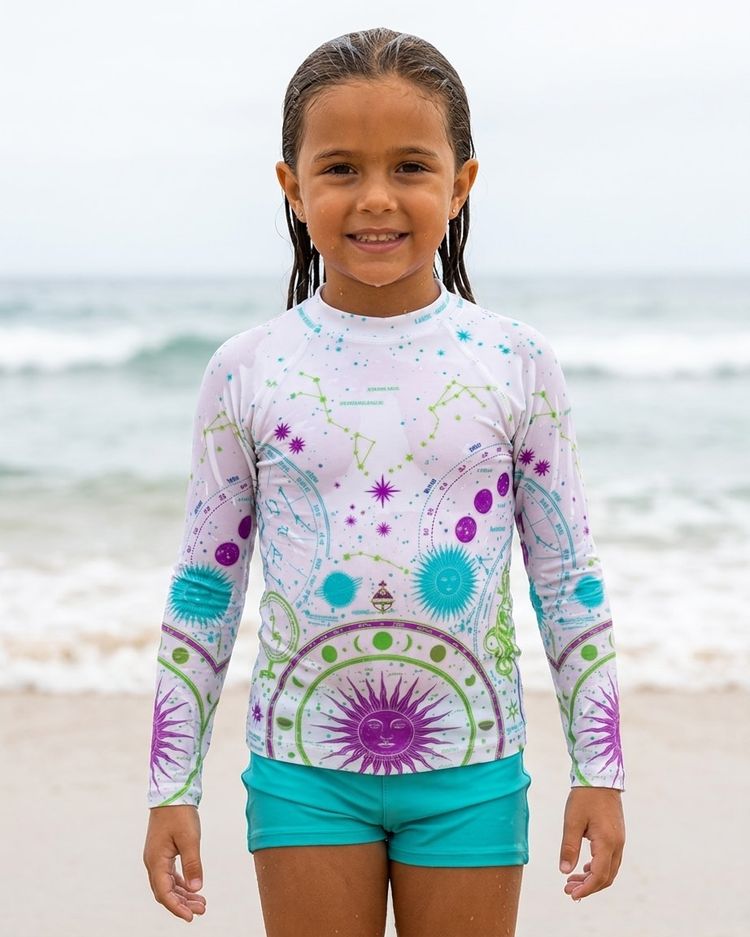 Girls Neon Cosmos Rash Guard