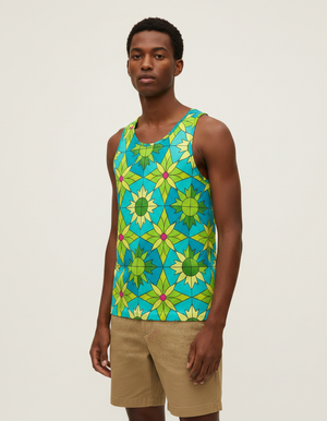 Lime Kaleido Tank Top Men's Tank Top — Dripper