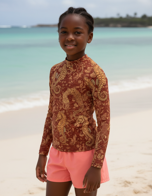 Girls Muskmelon Triton Rash Guard Kids Rash Guard — Lolekai