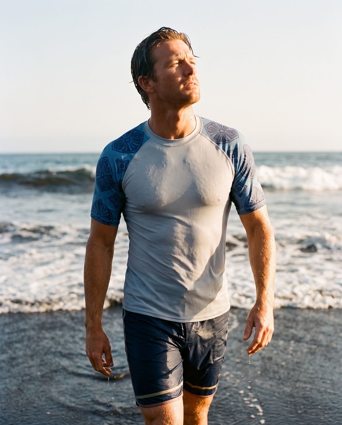 Blue Aura Yuki Rash Guard Men's Rashguard — Lolekai