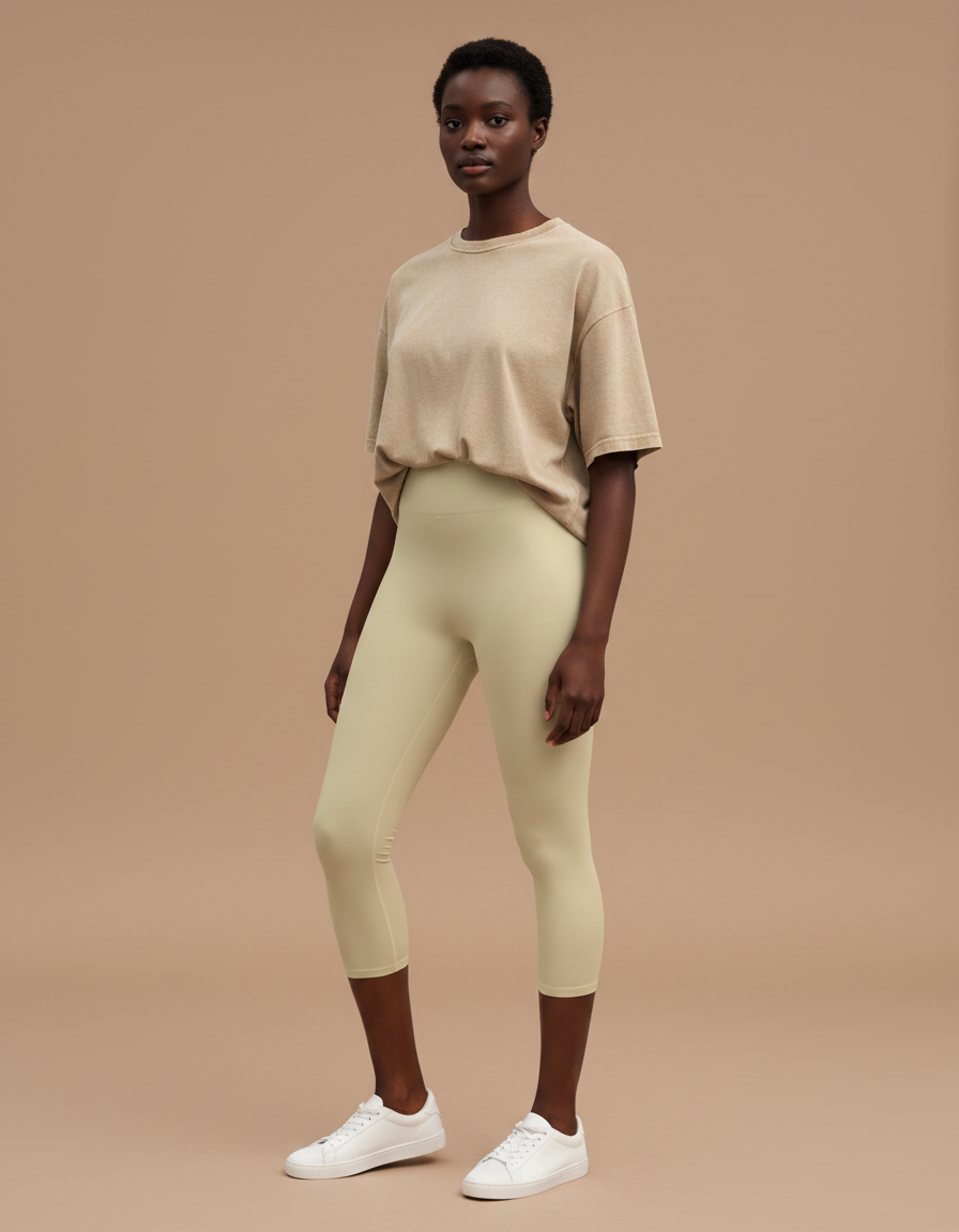 Capri-Yoga Leggings in Raw Silk