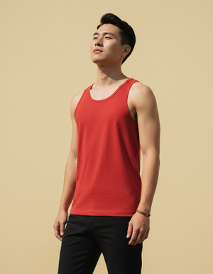 Men's Fiery Red Fern men's tank tops