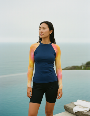 Lemon Yellow Frost Rash Guard Women's Rashguard — Dripper