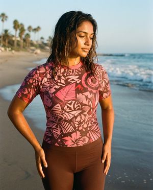 Women's Hot Pink Lani Kai women's short-sleeve rashguards