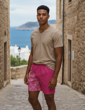 Hot Pink Seraph men's swim trunks