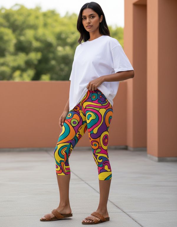 Groovy Collection capri leggings