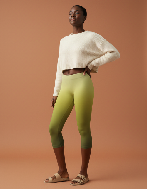 Runway Chartreuse Celestia capri leggings