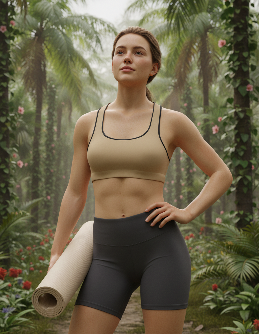 Classic Sports Bra in Almond