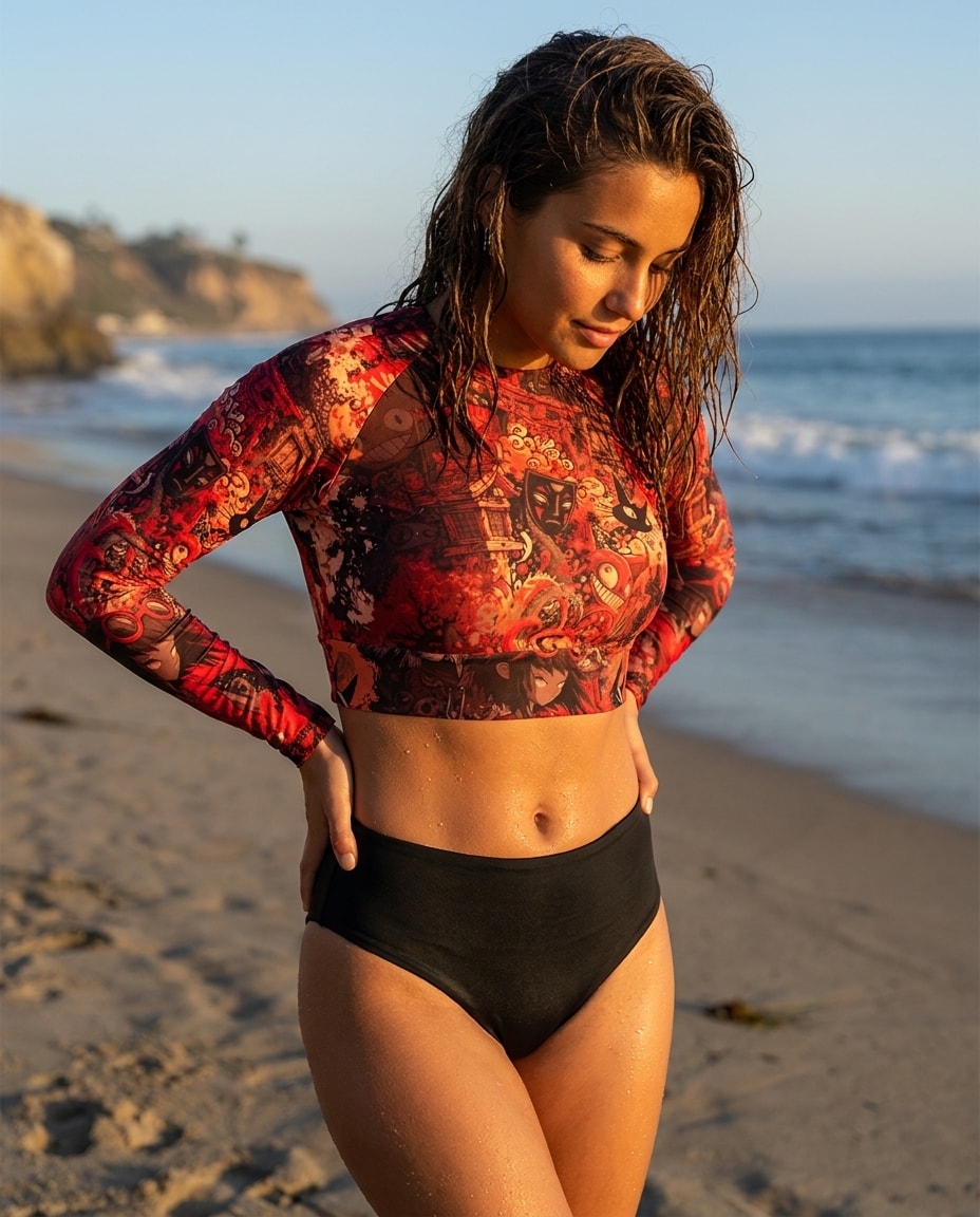 Crop Top in Lava Falls Bakeneko