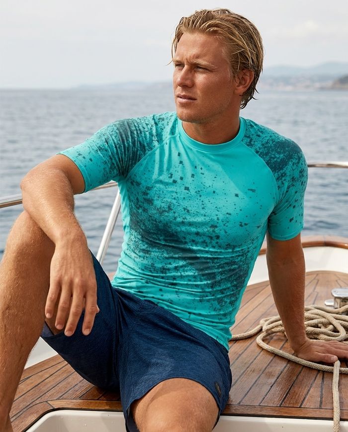 Rashguard — Men's Aqua Pixelate