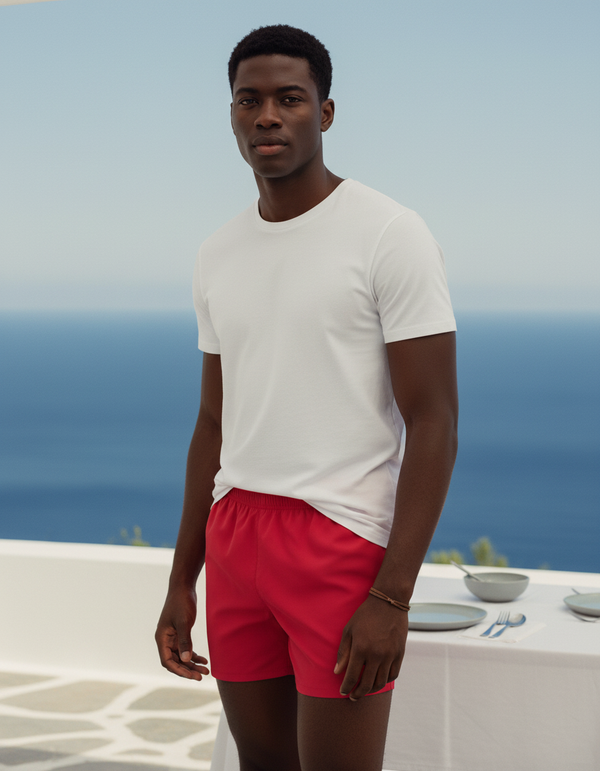 Men's Swim Trunks in Bauhaus Red