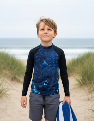 Navy Ember Rash Guard Kids Rash Guard — Lolekai