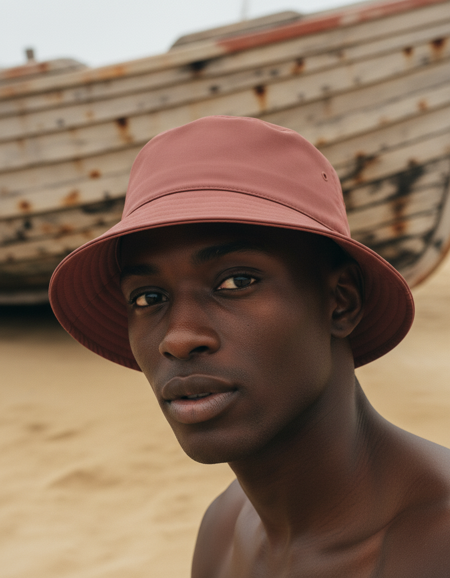 Bucket hat in Marsala