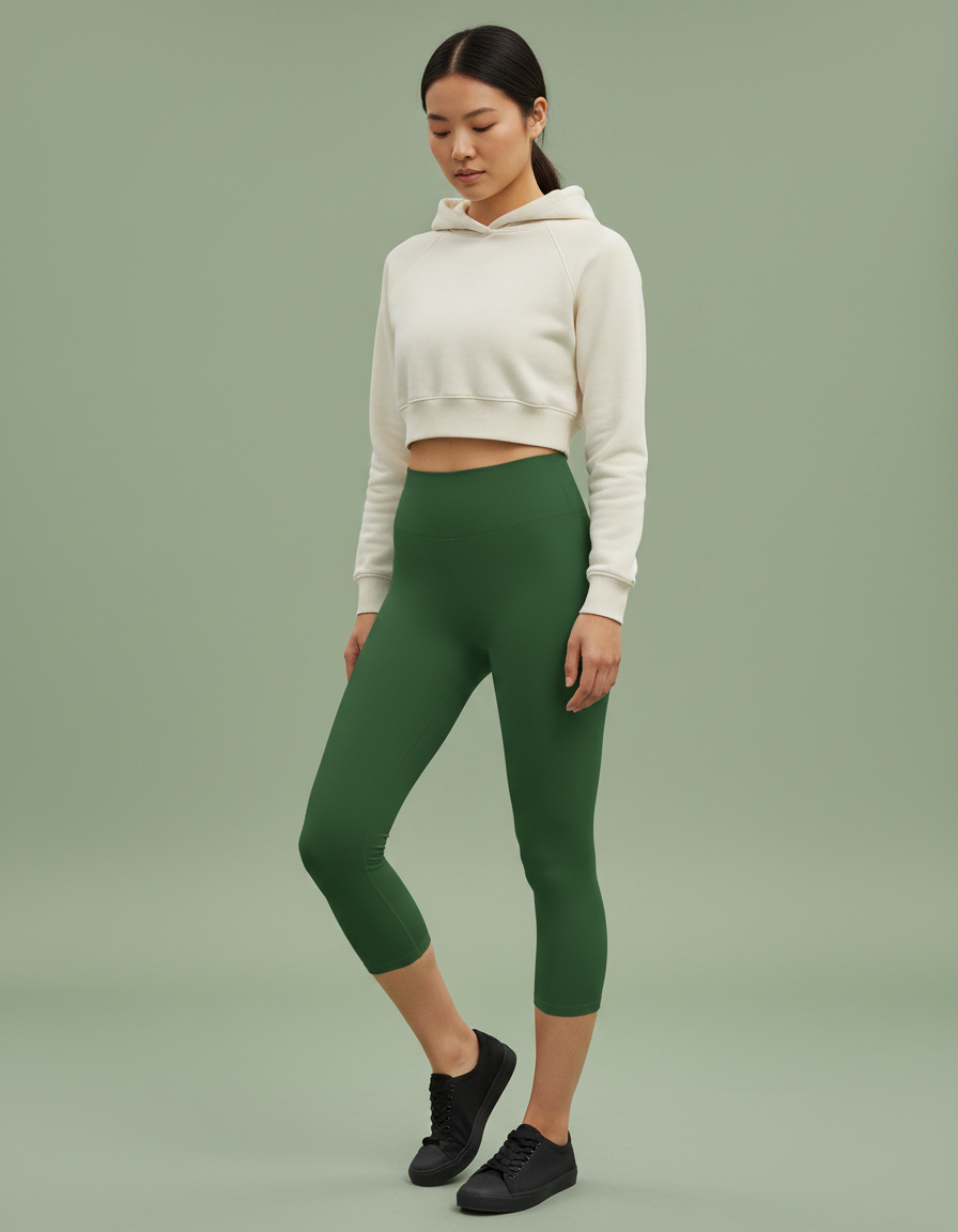 Capri-Yoga Leggings in Hunter Green