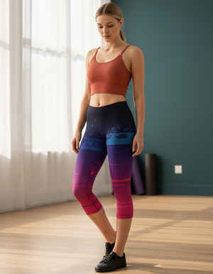Glitch Collection Capri Leggings capri leggings