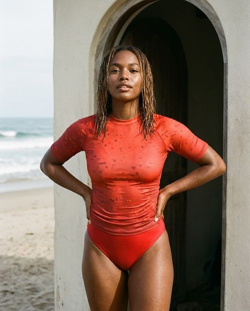 Fiery Red Surge Rash Guard Men's Rashguard — Lolekai